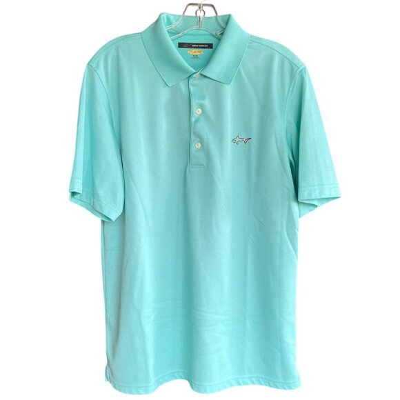 Men's Mint Green Greg Norman Moisture-Wicking Classic Pique Shark Polo Shirt M/M - Picture 1 of 8